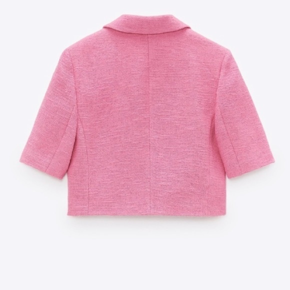 ZARA CROPPED JACKET TEXTURED WITH BUTTONS - Picture 3 of 8